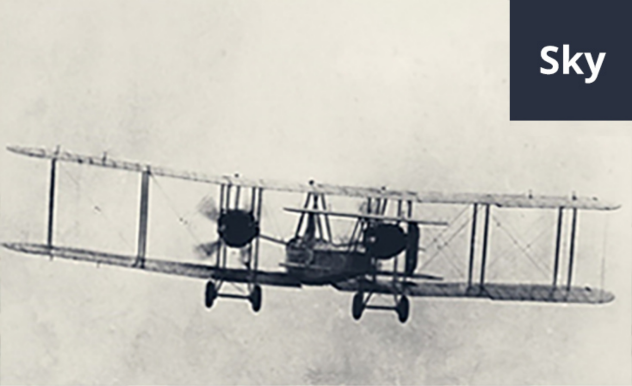 A century-old brand advancing in the aviation and aerospace industry. This image represents the brand moving forward into the future, applied in air-based equipment and technologies, symbolizing innovation, reliability, and long-standing expertise.